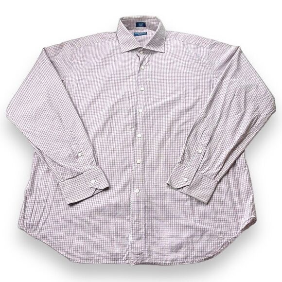 Peter Millar Shirt Mens Extra‎ Large XL Pink Tan Long Sleeve Button Down Shirt - Picture 2 of 10